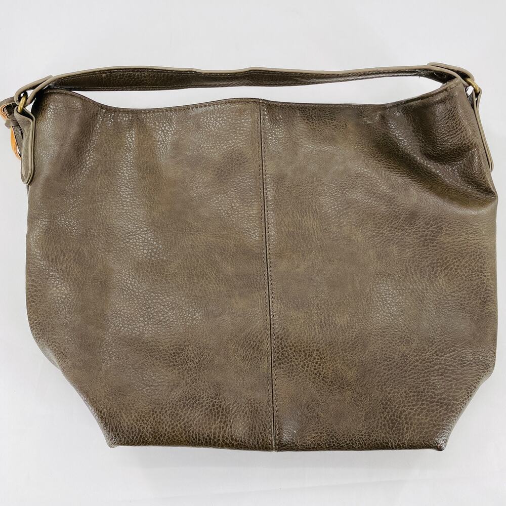 CARLOS by CARLOS SANTANA Green Brown Hobo Tassel Bag Purse Tote - Picture 3 of 11